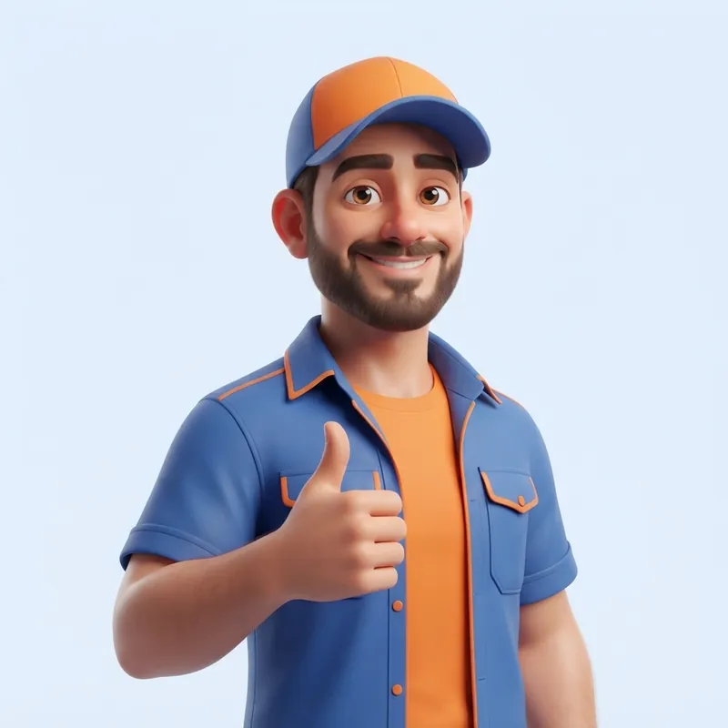 Mascote do LoteFlow fazendo sinal de positivo
